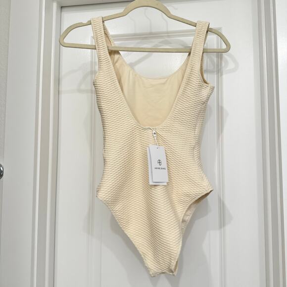 NWT Anine Bing Jace One Piece Swimsuit in Champagne Cream - Picture 6 of 9